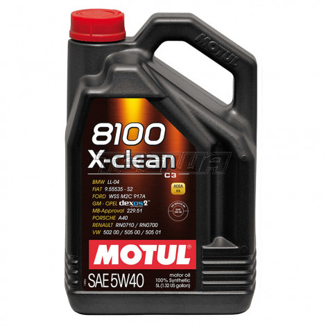 MOTUL 8100 X-CLEAN 5W40 SYNTHETIC ENGINE OIL 5 LITRES NO FILTER