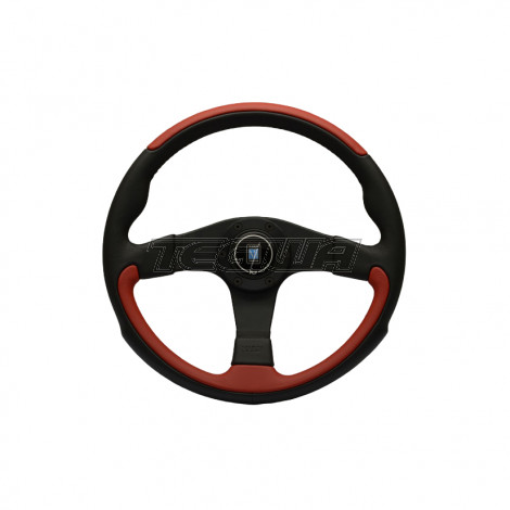 Nardi Leader 350mm Black and Red Leather Steering Wheel