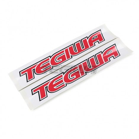TEGIWA CLASSIC LOGO NUMBER PLATE BLANK STICKERS DECAL RED PAIR
