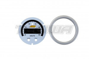 AEM X-Series Volt Gauge 8~18V Accessory Kit Silver Bezel & White Faceplate 