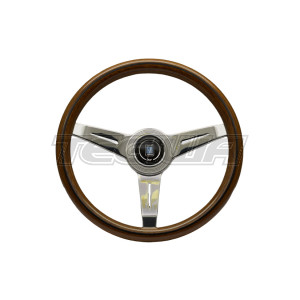 Nardi ND Classic 340mm Wood Steering Wheel Polished Spokes