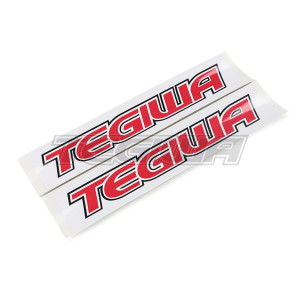 TEGIWA CLASSIC LOGO NUMBER PLATE BLANK STICKERS DECAL RED PAIR