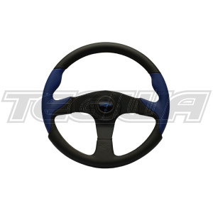 Personal Thunder 350mm Black and Blue Leather Steering Wheel