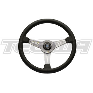 Nardi ND Classic 360mm Black Leather Steering Wheel Polished Spokes